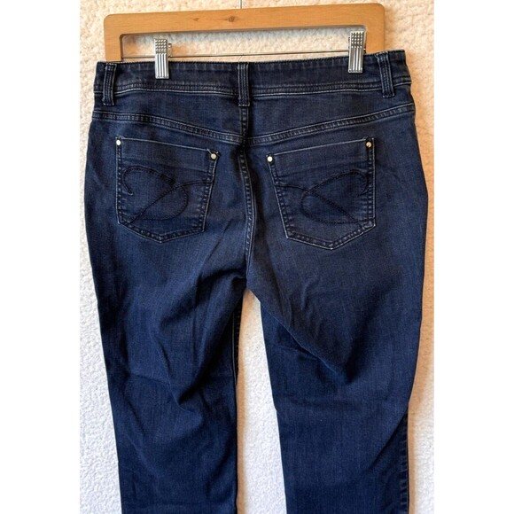 Chicos Womens Platinum Jeans Size .5 Tall 6  Blue Mid Rise Tapered Classic Denim - Picture 5 of 12